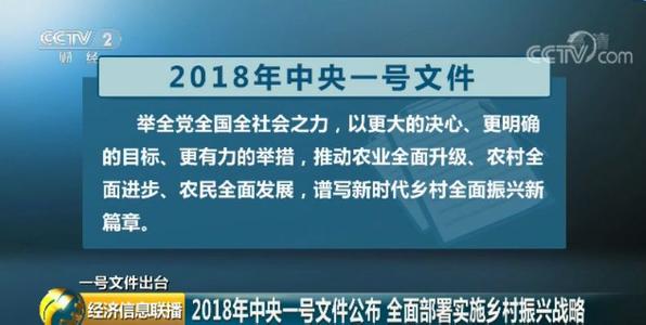 2018年中央一號文件:中共中央國務院關(guān)于實施鄉(xiāng)村振興戰(zhàn)略的意見